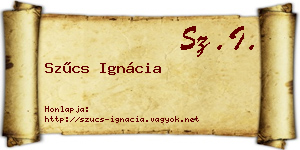 Szűcs Ignácia névjegykártya