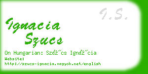 ignacia szucs business card
